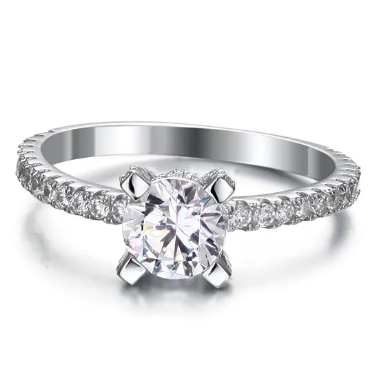 1 Carat Created Diamond Engagement Sterling 925 Silver Ring XFR8026