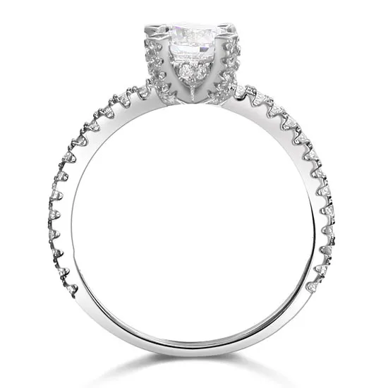 1 Carat Created Diamond Engagement Sterling 925 Silver Ring XFR8026