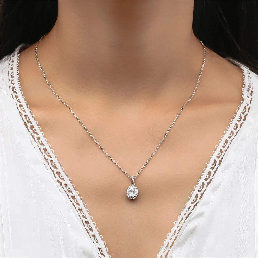 1.0 Carats VVS1 Moissanite Pendant Necklace for Women 0082