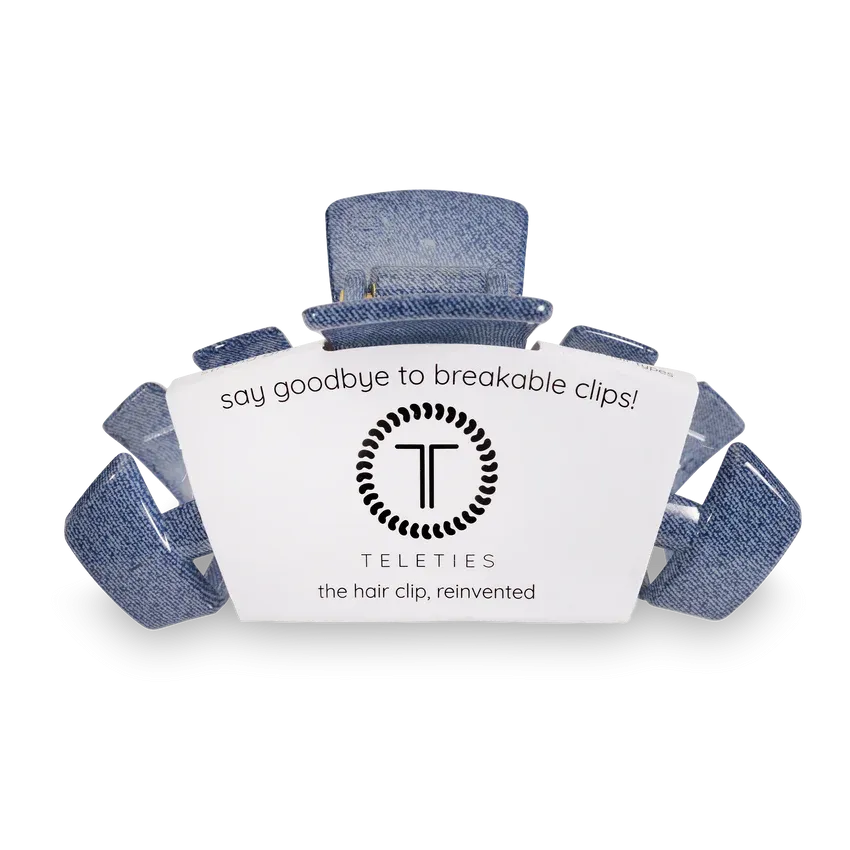 Above And Beyond Large Hair Clip - Denim