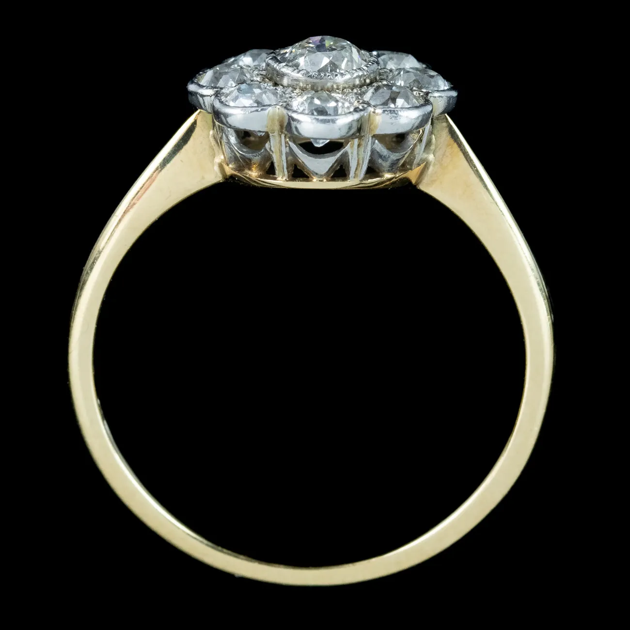Antique Victorian Diamond Daisy Cluster Ring 0.76ct Total