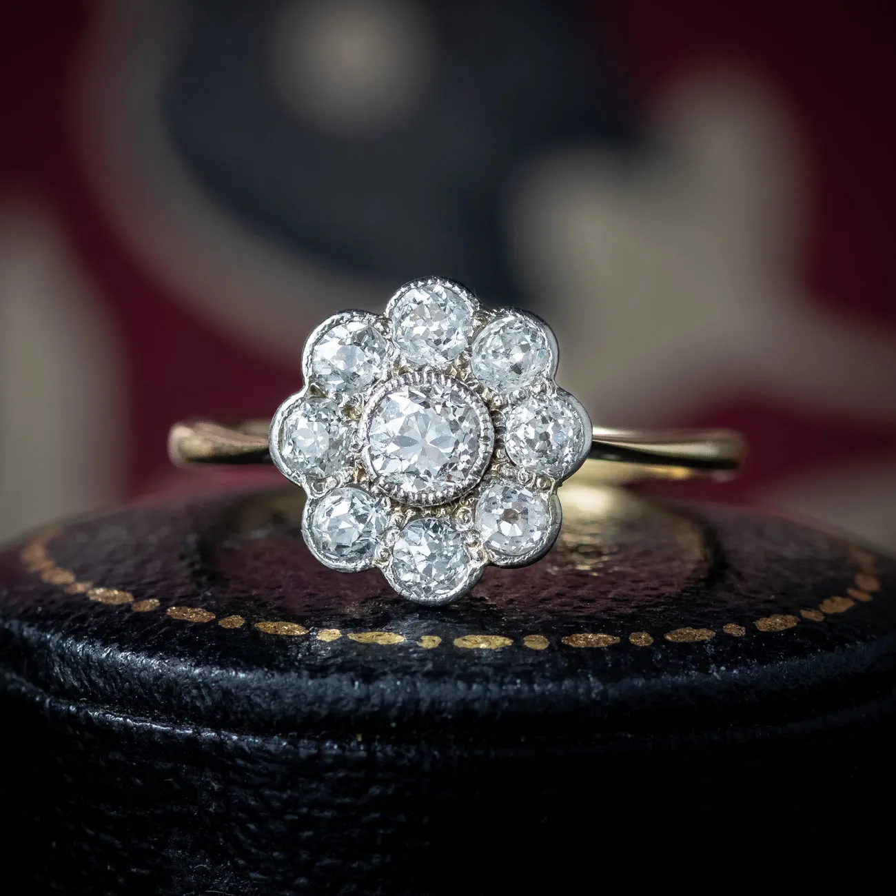 Antique Victorian Diamond Daisy Cluster Ring 0.76ct Total