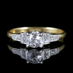 Antique Victorian Diamond Engagement Ring 18Ct Gold Ring Circa 1900