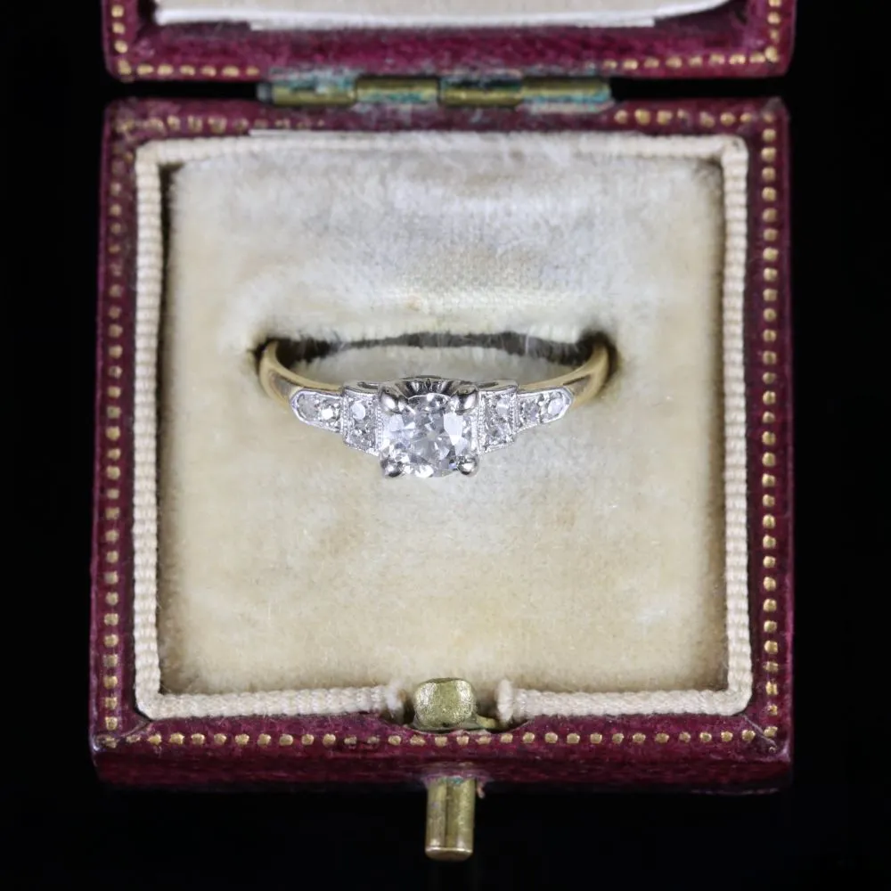 Antique Victorian Diamond Engagement Ring 18Ct Gold Ring Circa 1900