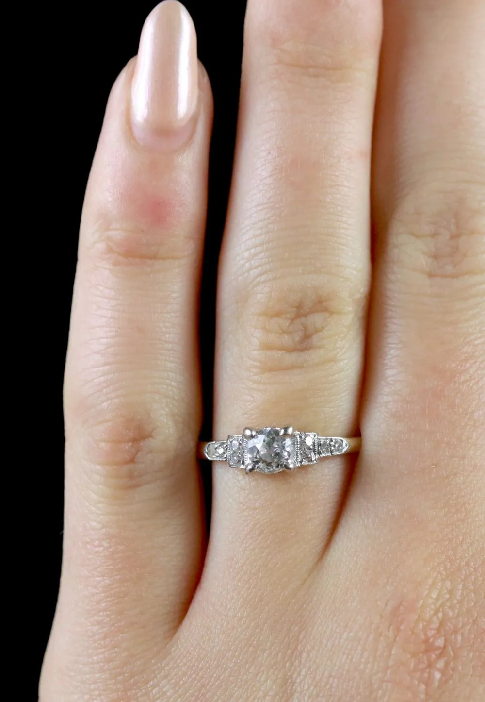 Antique Victorian Diamond Engagement Ring 18Ct Gold Ring Circa 1900