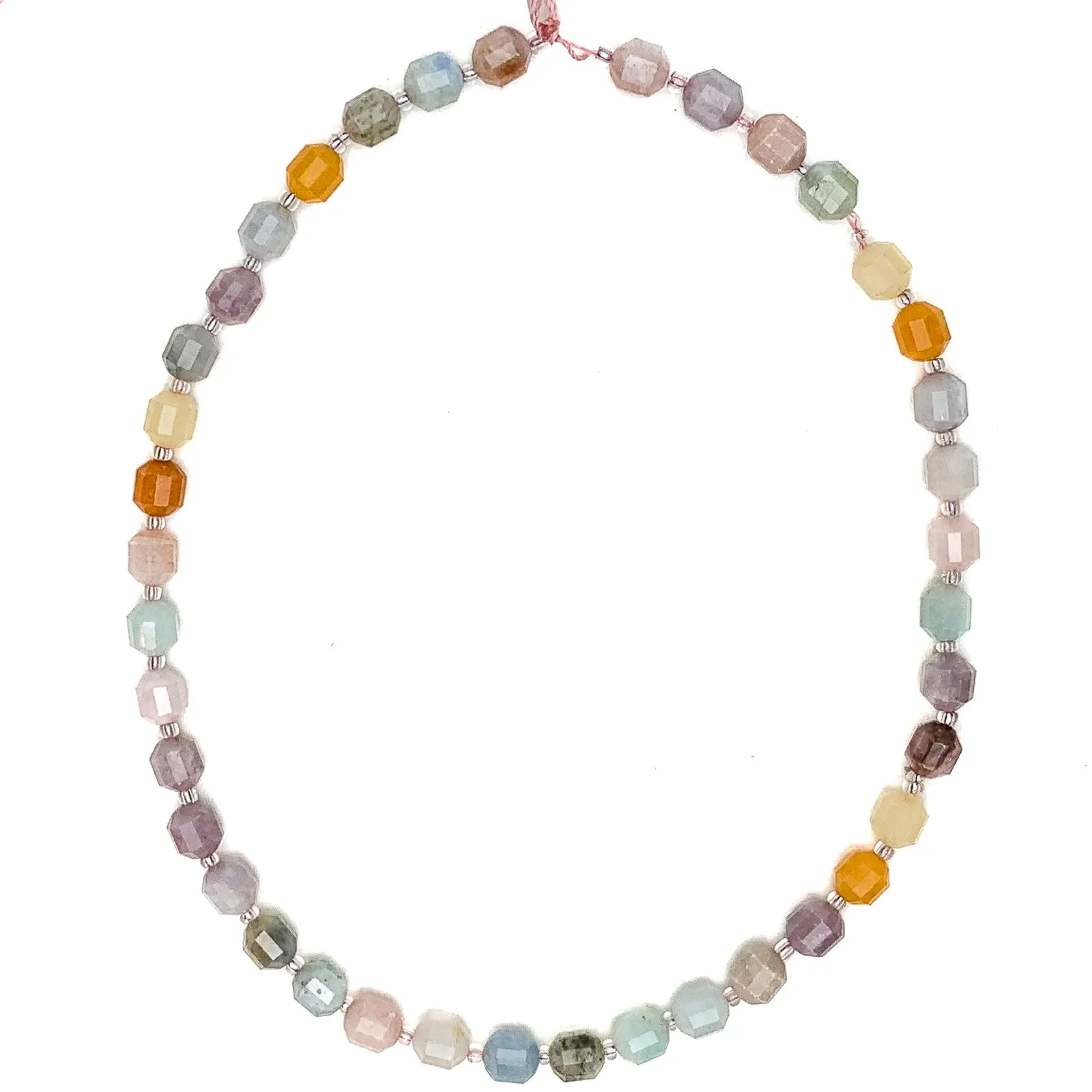 Aquamarine / Beryl Mix 7mm Faceted Drums Bead Strand