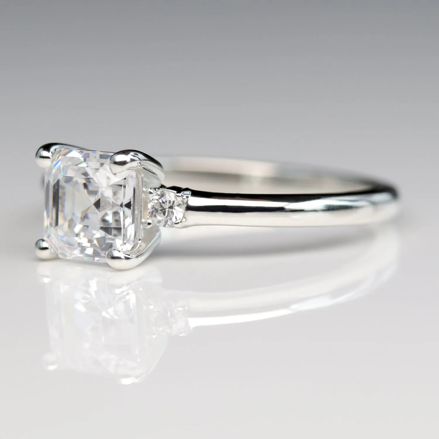 Asscher Cut Three Stone Ring