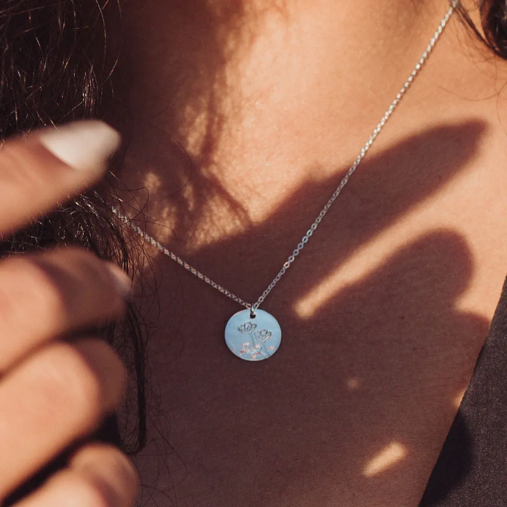 CALIFORNIA POPPY DISC NECKLACE