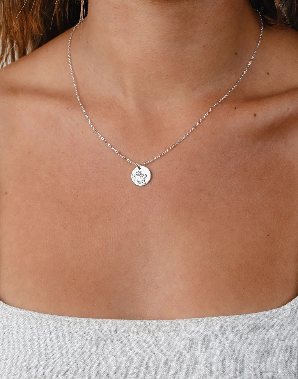 CALIFORNIA POPPY DISC NECKLACE