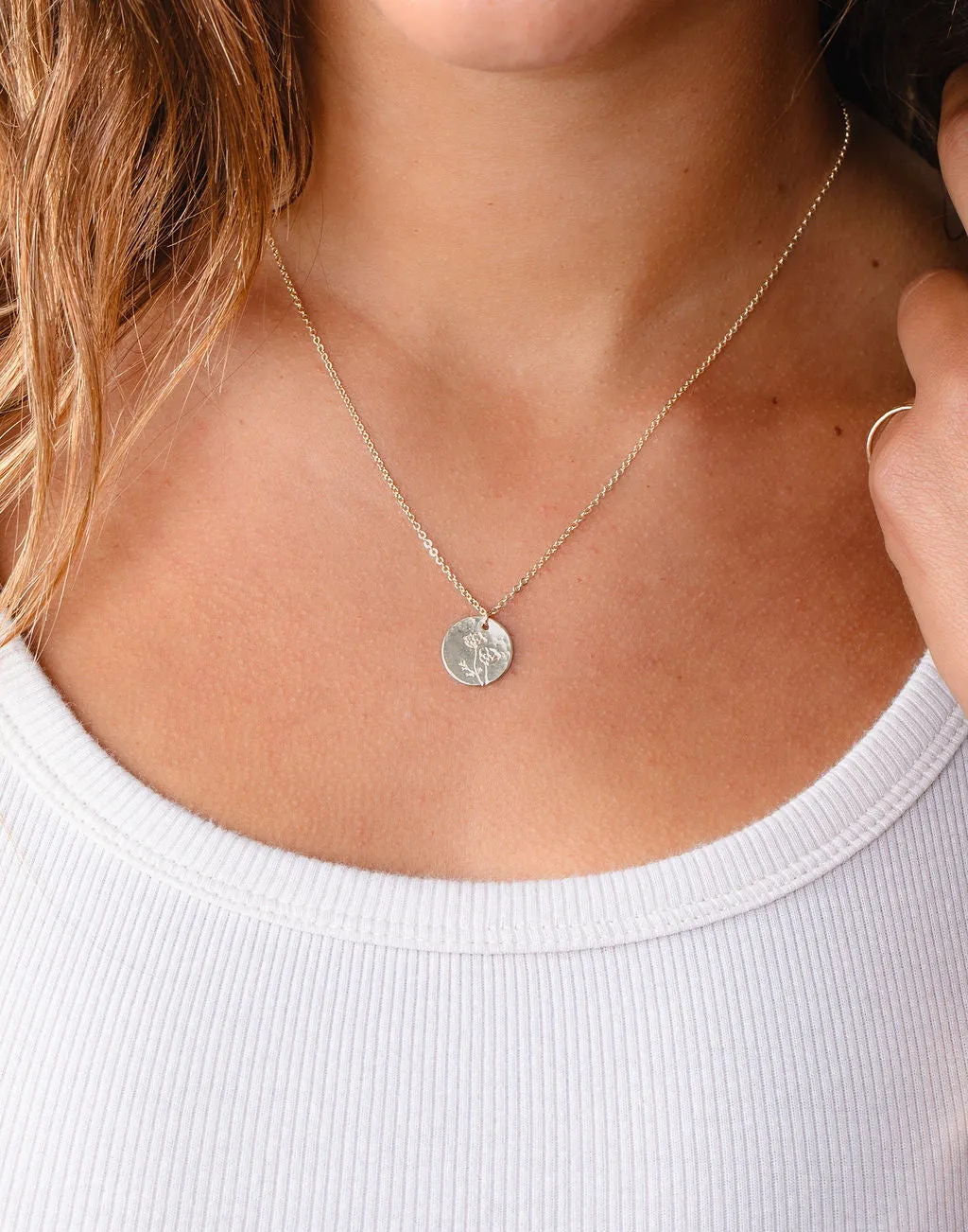 CALIFORNIA POPPY DISC NECKLACE