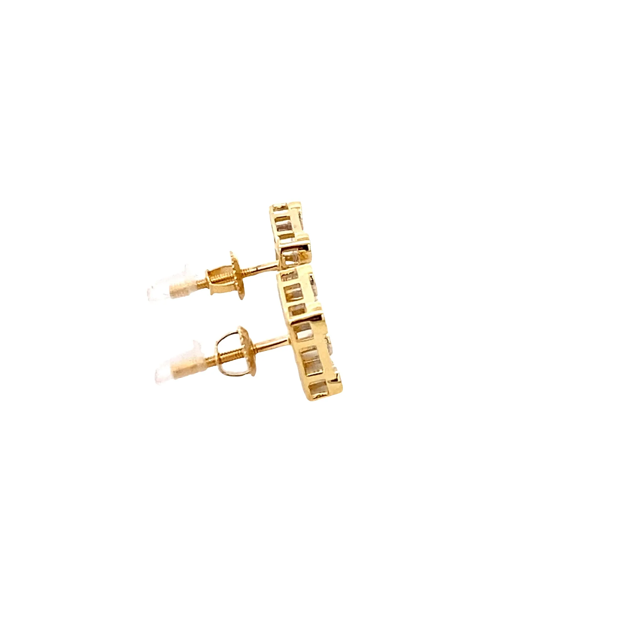 Diamond 0.20Ctw Fancy Square Shaped Earrings