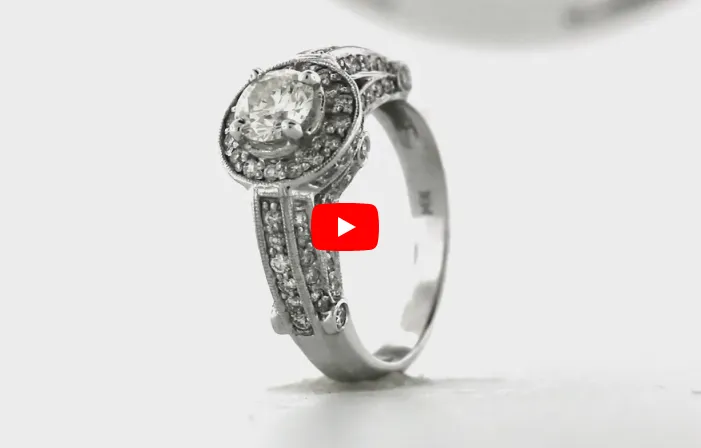 Diamond Engagement Ring 1.35 ct tw 14K White Gold DENG056