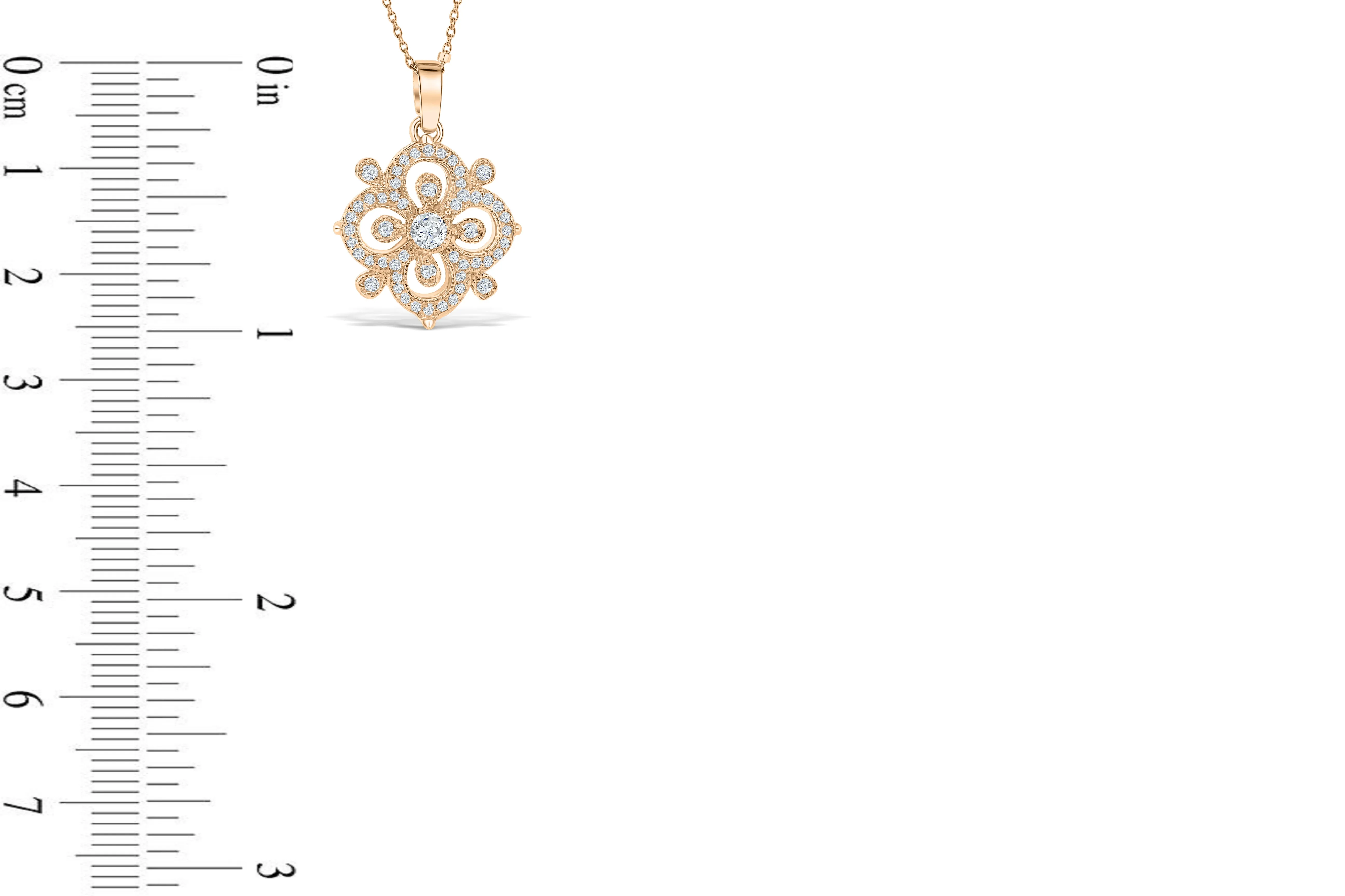 Diamond Pendant 0.68 CT TW 14K Rose Gold DPEN043