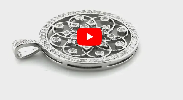 Floral Diamond Pendant 1 CT TW 14K White Gold DPEN006