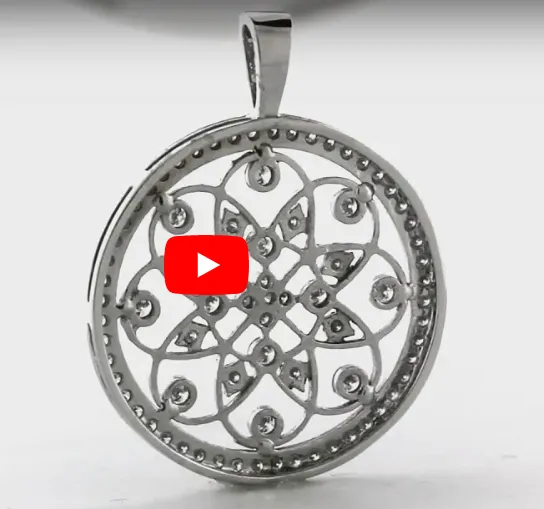 Floral Diamond Pendant 1 CT TW 14K White Gold DPEN006