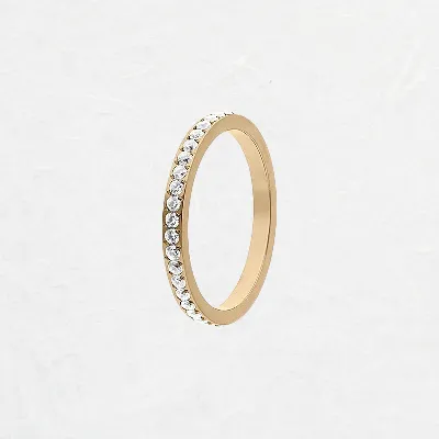 Gold Qudo Crystal Eternity Ring
