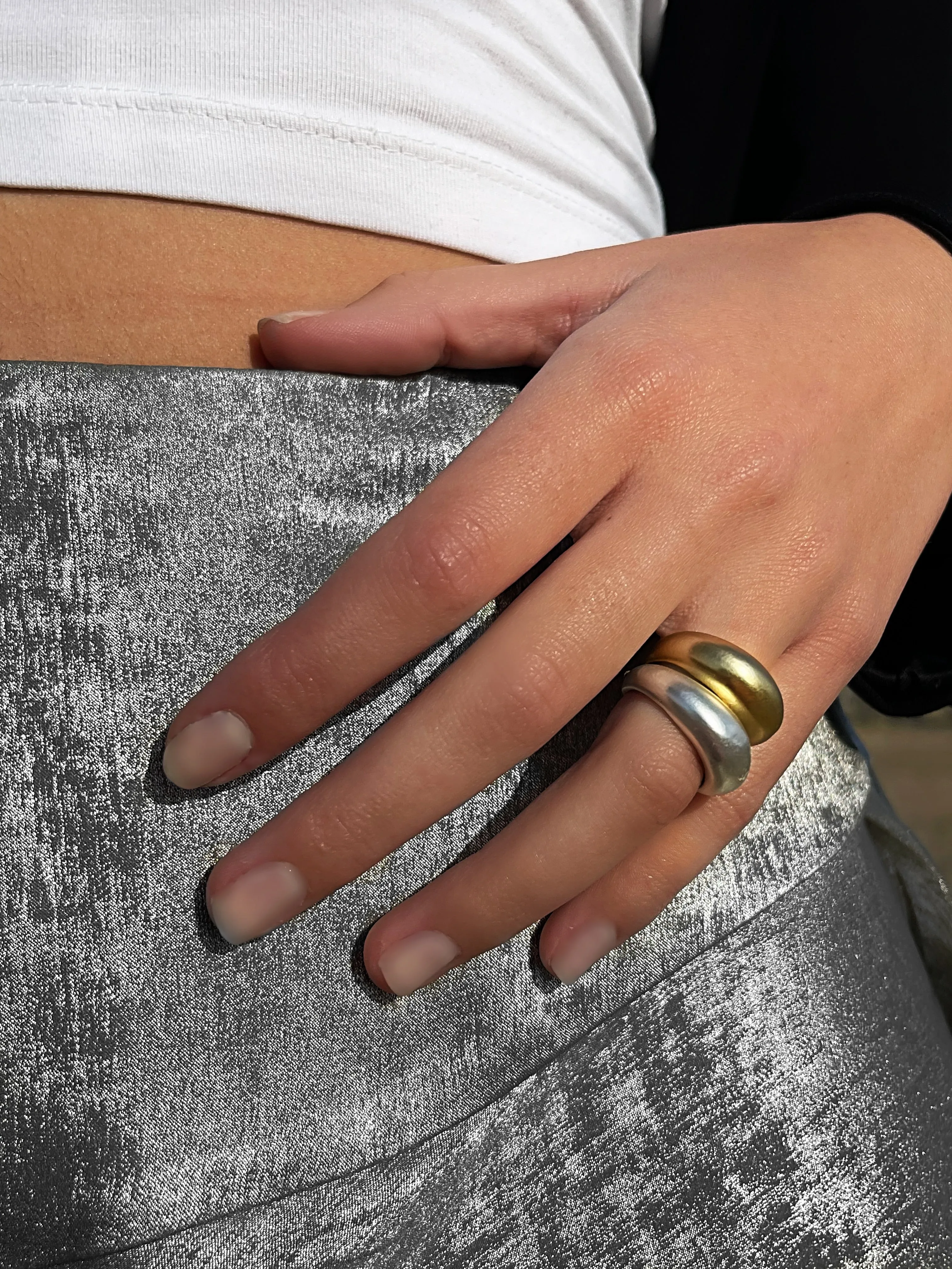 Mixed metal dome rings