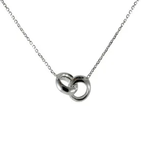 "Love Lockdown" Sterling Silver Interlocking Rings Pendant Necklace