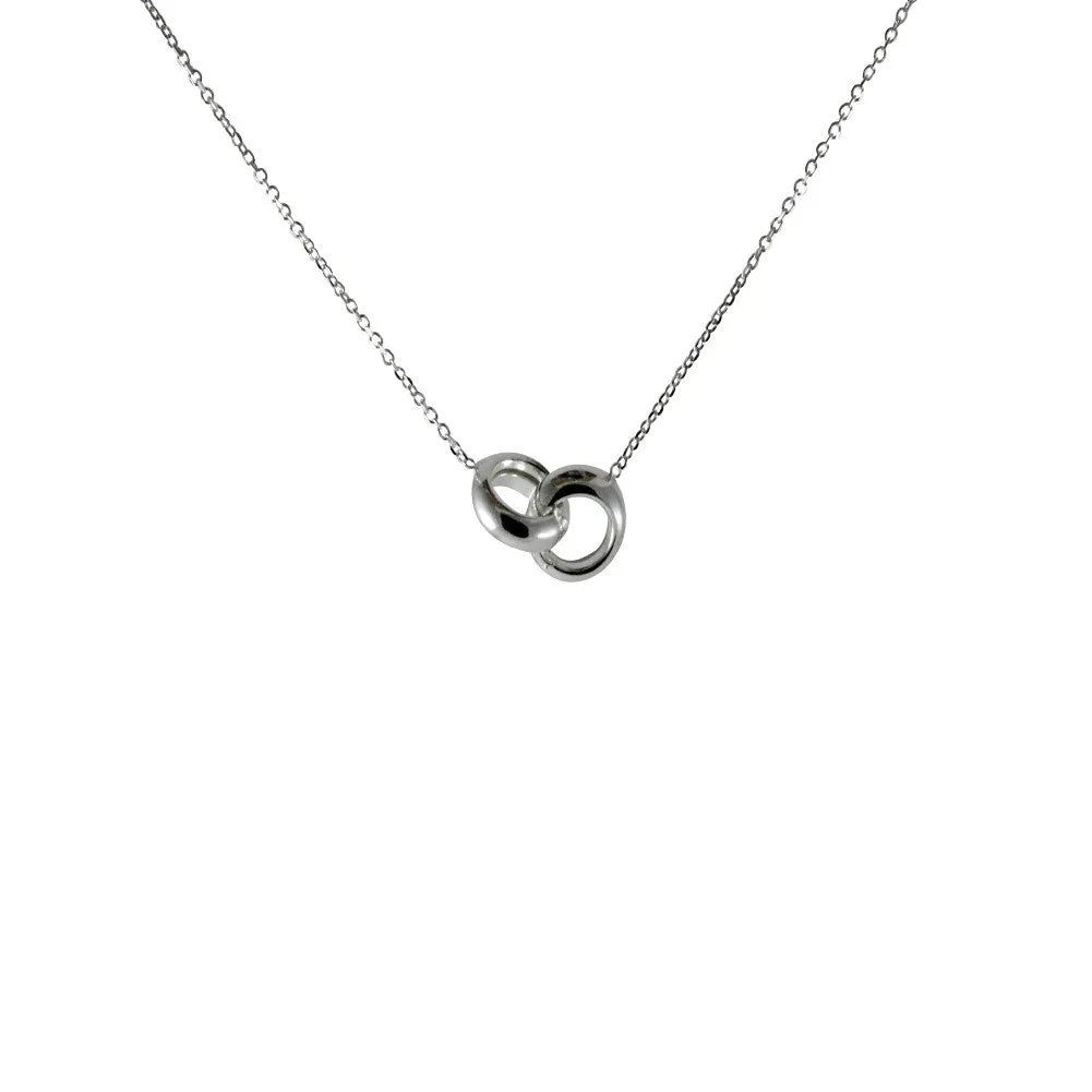 "Love Lockdown" Sterling Silver Interlocking Rings Pendant Necklace