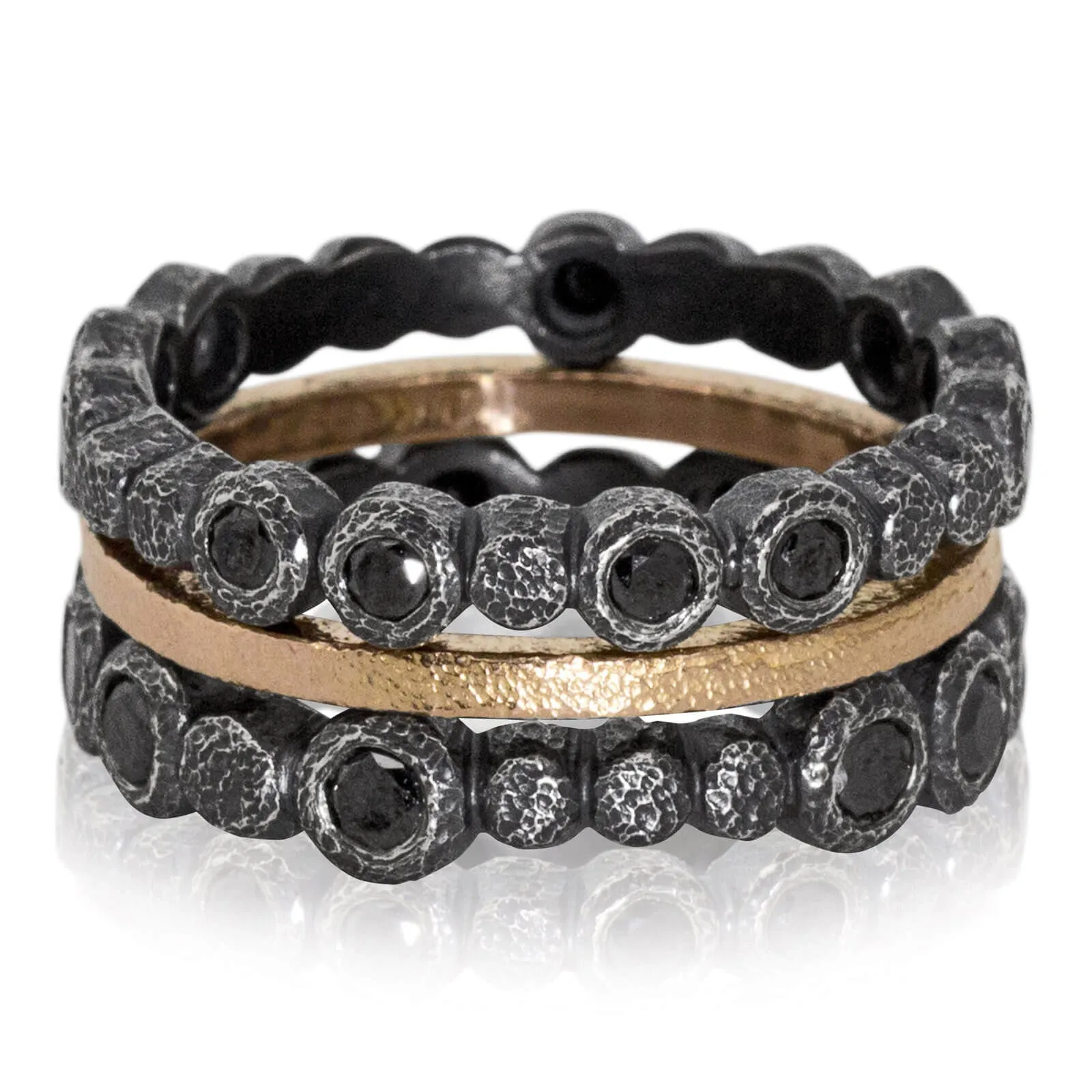 Rose Gold Flat Textured Band Narrow Width