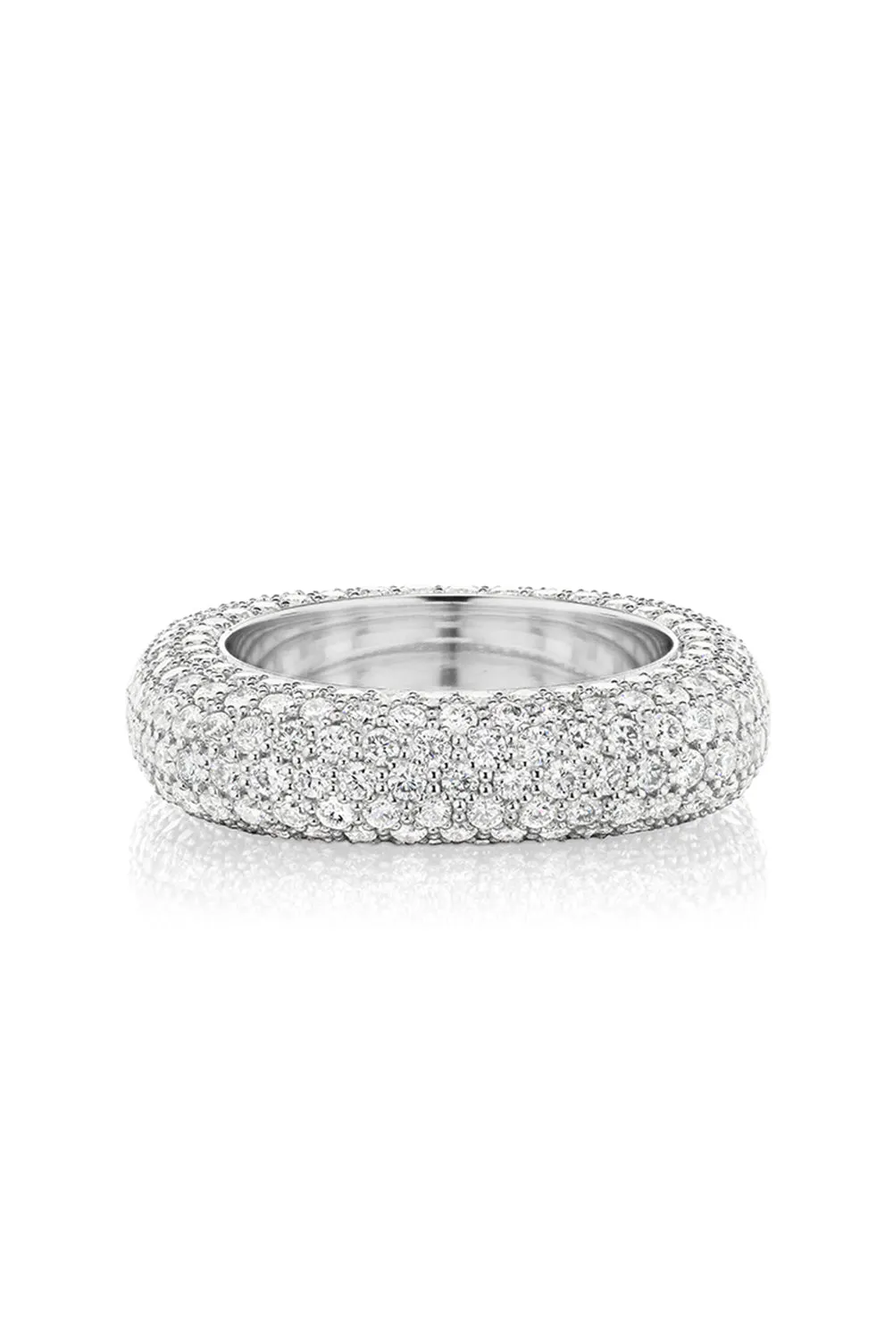 Square Bling Ring in White Gold