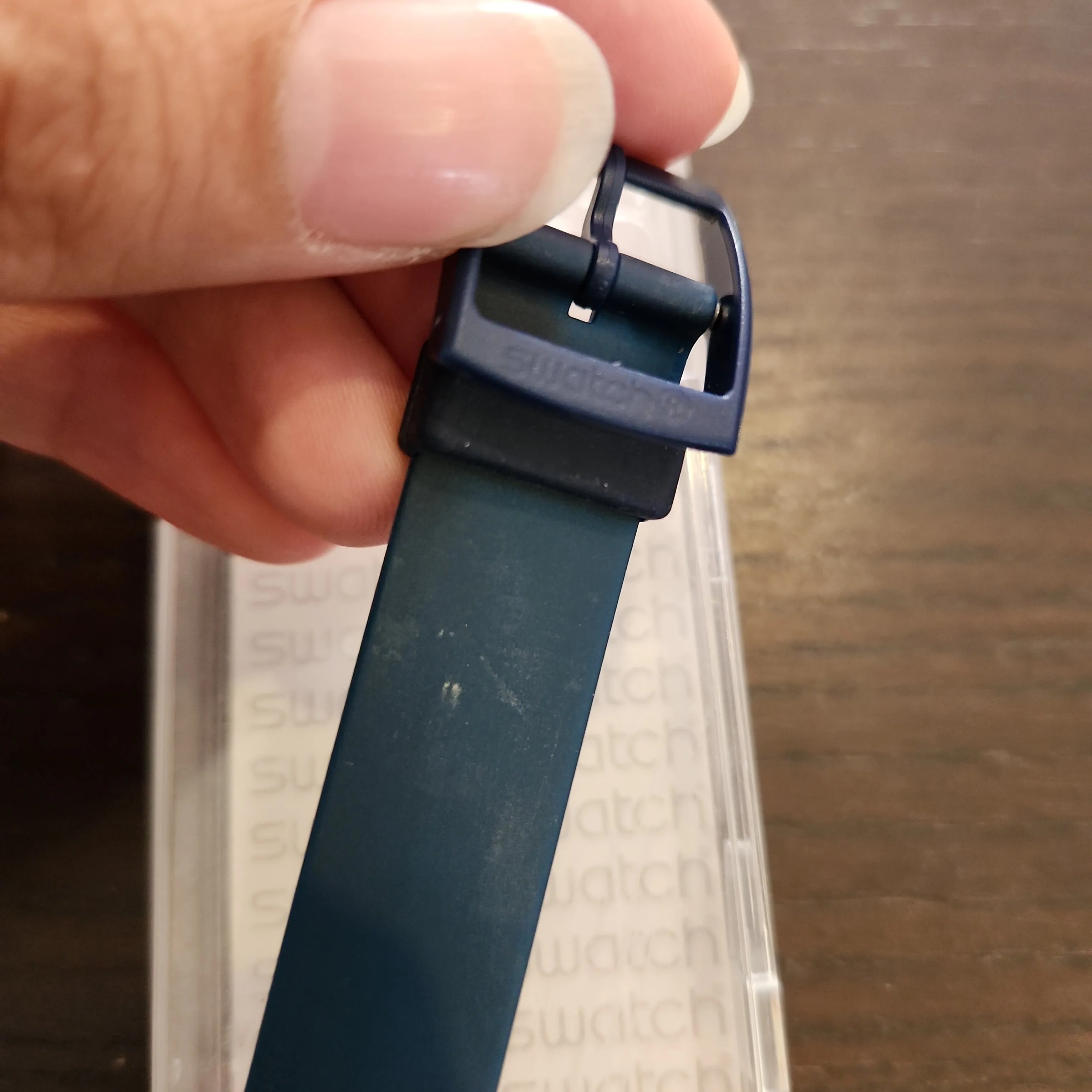Swatch Navy & White Round Dial Rubber Strap Watch | Like New |