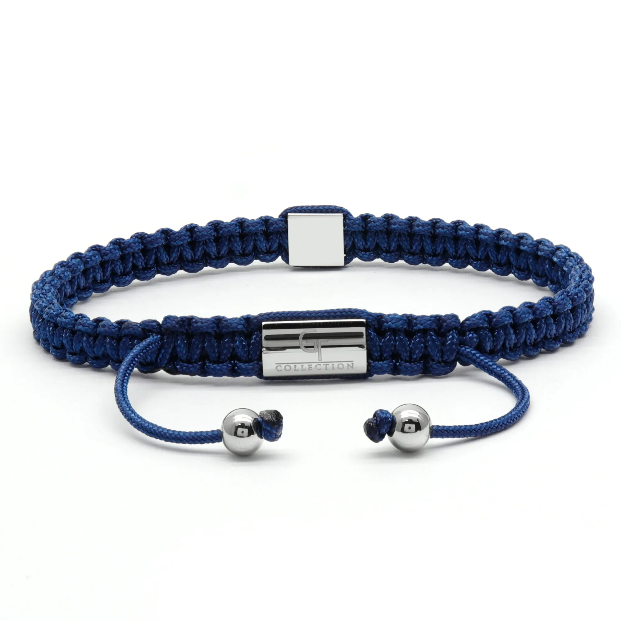 Unisex Blue Bracelet - Silver Pyramid with Zircon Diamond