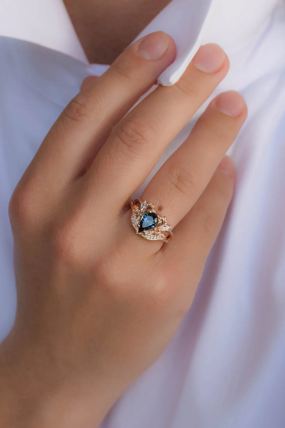 Vintage inspired rings with blue topaz / Adonis