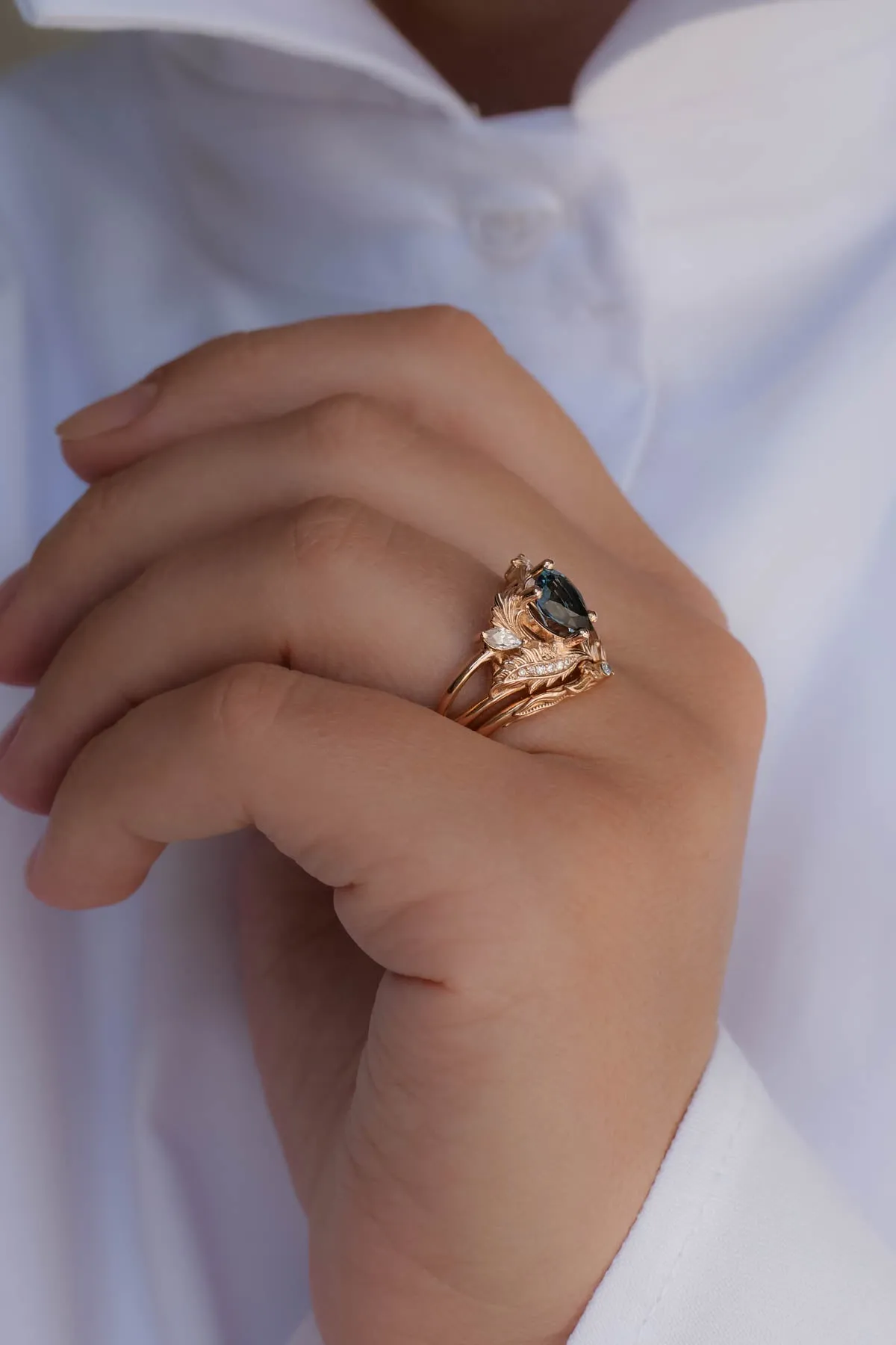 Vintage inspired rings with blue topaz / Adonis
