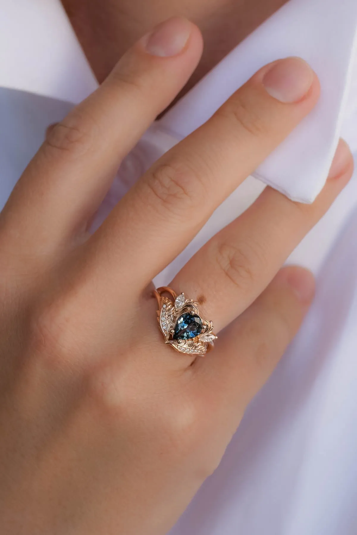 Vintage inspired rings with blue topaz / Adonis